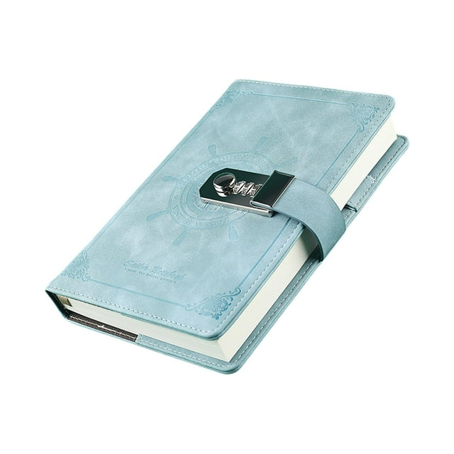 Diario con candado, diario con candado, cuadernos con bloqueo de contraseña creativo, cuaderno con candado para diario, viajes, mujeres, hombres y Azul BLESIY Diario con candado