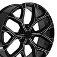thumbnail image 5 of OE Wheels CV98B 26 Inch Rim Fits Silverado 1500 Snowflake Style 6x139.7 26x10 Gloss Black with Milled Edge - Hollander 5904 (1), 5 of 5