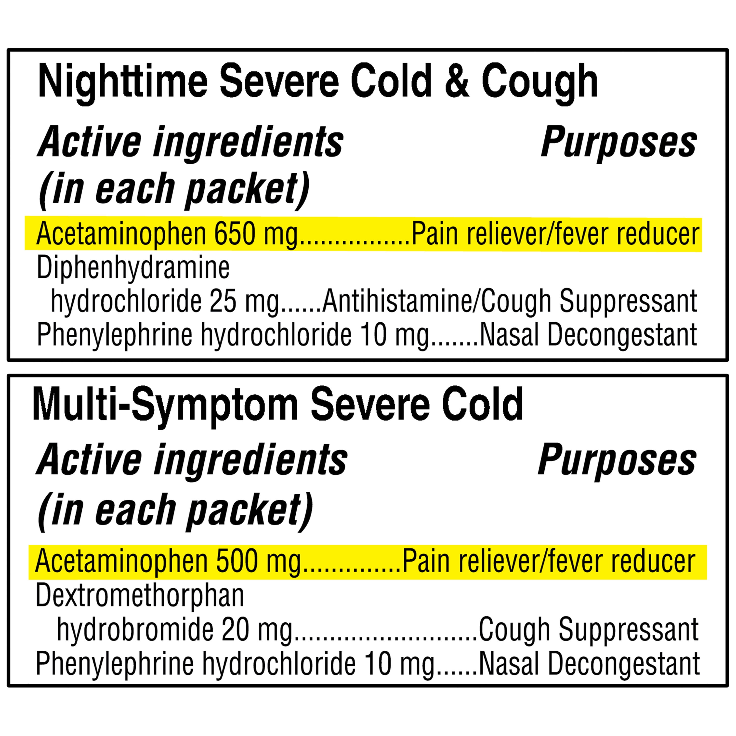 Equate Daytime and Nighttime Severe Cold & Cough Multi-Symptom Relief Combo Pack, 12 Count