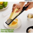 thumbnail image 4 of Rallador de queso Kunmingshisd con mango, rallador de limón para cocina de acero inoxidable, rallador de mano para jengibre, ajo, nuez moscada, chocolate, frutas y verduras, mango y pie afilados y ant, 4 of 5