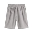 thumbnail image 5 of Sopiago Girls Bermuda Shorts Summer Knee Length Shorts for Girls Casual Cotton Linen Shorts Lightweight Elastic Waist Drawstring Short Pants (Grey,6-7 Years), 5 of 7