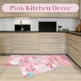 thumbnail image 6 of Boho Pink Kitchen Mats for Floor Set of 2, Cat Abstract Floor Mat Carpet Runner Area Rug Washable, Pink Home Kitchen Decor and Accessories Stuff, 17x30 and 17x47 Inch, 6 of 6