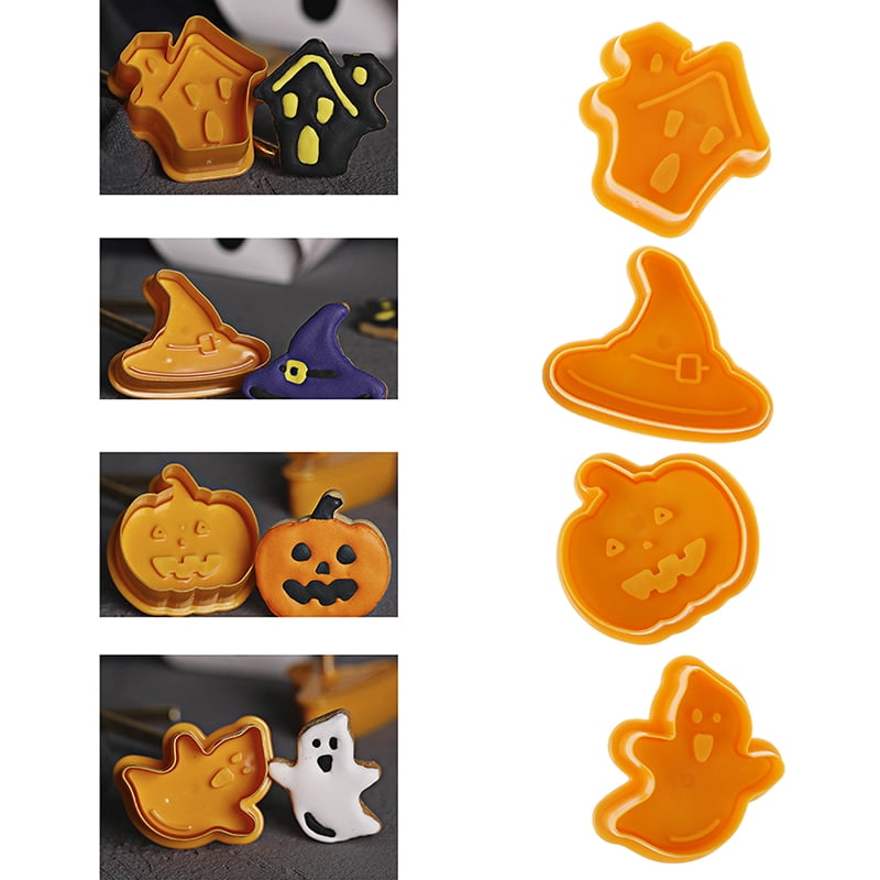 Plunger Halloween Mold Ghost Pumpkin Hat Fondant Cake Decor Cookies Cutter 