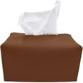 thumbnail image 1 of HSHDLDF Tissue Box Cover, [Refined] Modern PU Leather Rectangular Tissue Box Holder Decorative Holder/Organizer for Bathroom Vanity Countertop, Night Stands, Office Desk 9.5"X5"X5" Camel, 1 of 7
