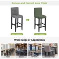 thumbnail image 5 of Pure Army Green Bar Stool Covers - Stretch Dining Chair Covers Set of 2, Modern Solid Color Minimalist Art Bar Chair Cover Removable Counter Stool Pub Chairs Slipcovers Protectors for Kitchen/Cafe, 5 of 9
