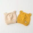thumbnail image 6 of Splozh Boys Winter Hat Baby Winter Hat with Bear Ear for Toddler Boys Girls Soft Knitted Cap Yellow,3-24 Months, 6 of 6