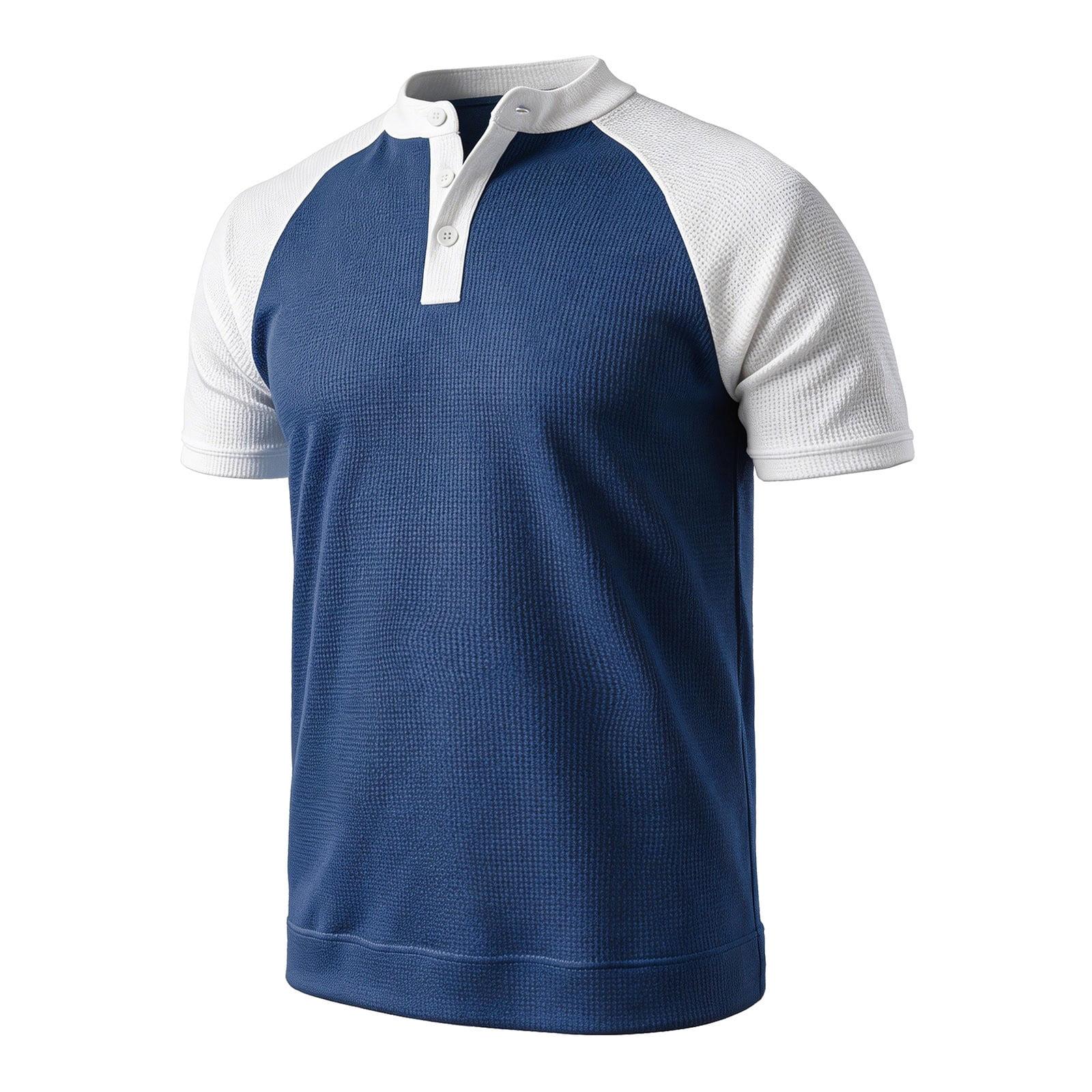 Mens Henley Shirts Raglan Short Sleeve Baseball Tees Casual Slim Fit T-Shirts Color Block Workout Top