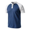 thumbnail image 5 of Umfun Men Short Sleeve Raglan Waffle Henley Shirt Color Block Two Tone with Three Button Placket Soft Breathable for Casual Daily Streetwear, 5 of 9