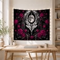 thumbnail image 5 of Silver Moth Under Full Moon and Magenta Roses, Mystical Gothic for Dark Art Lovers, Lunar Wall Art, Halloween Gift, Tapestry Wall Hanging for Bedroom and Living Room, 5 of 7