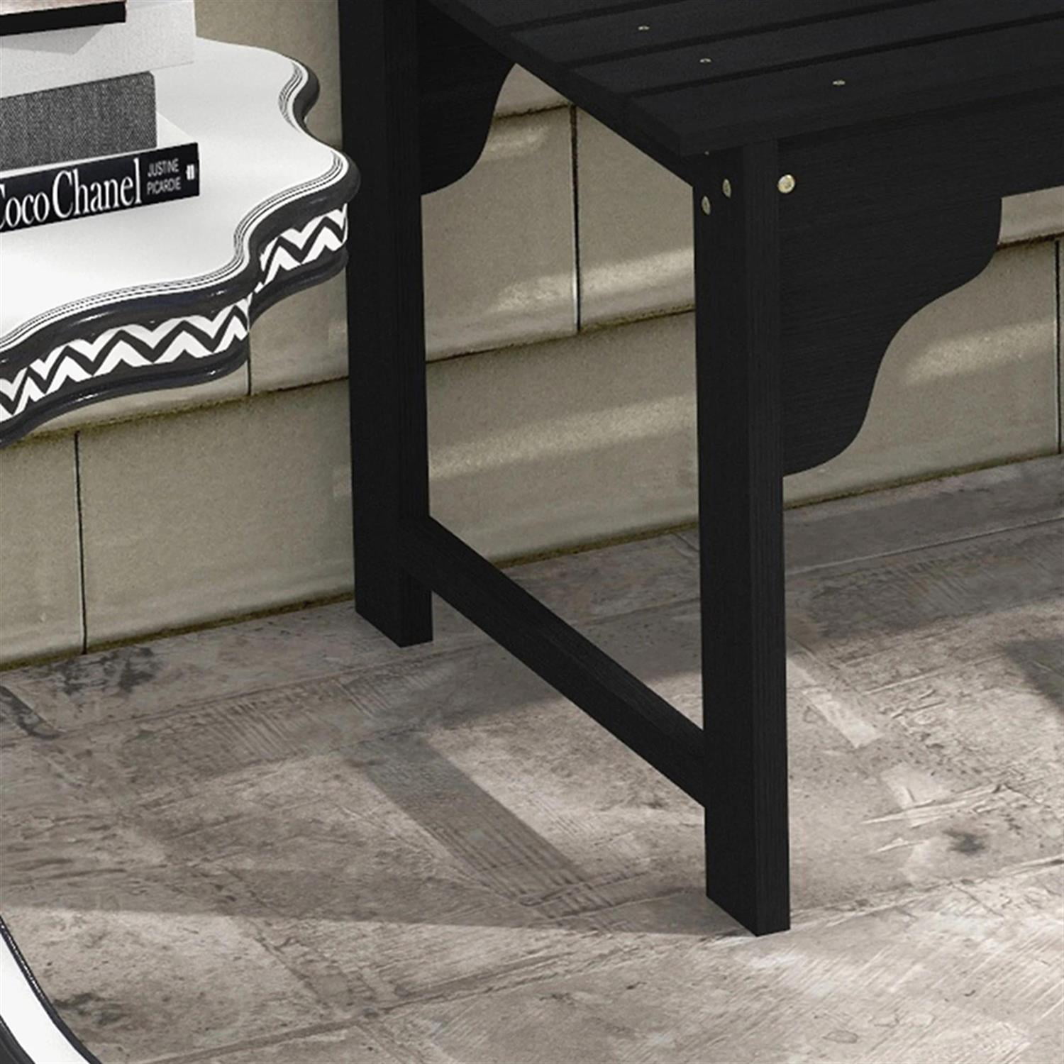 Demi Bonn 2-Person Patio Garden Bench Wooden Curved Seat Bench, Outdoor Benches Furniture with Slatted Seat for Backyard, Park, Lawn, Yard, Black