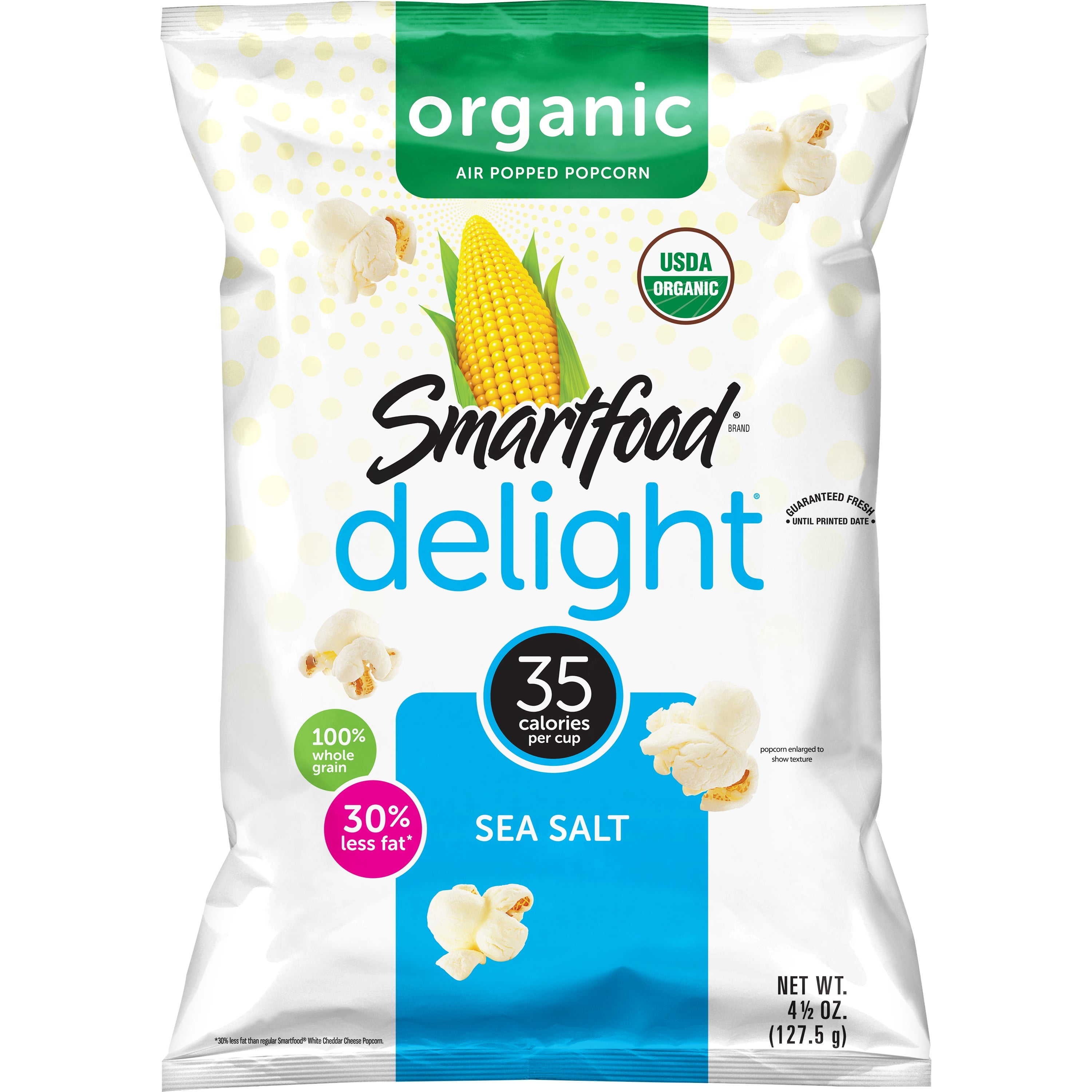 Smartfood Organic Sea Salt Popcorn, 4.5 Oz Bag