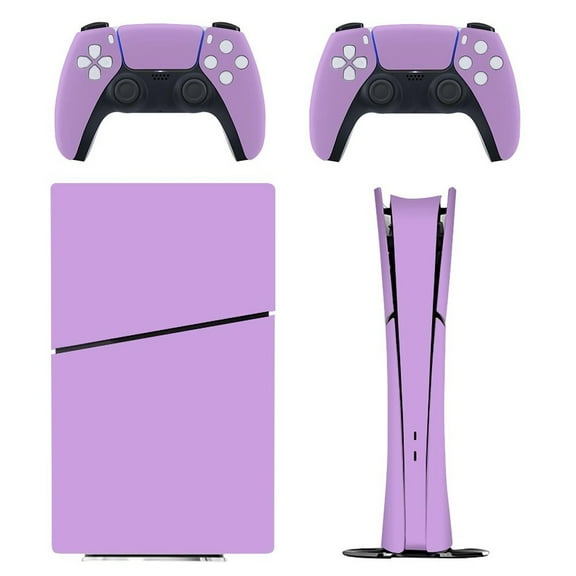 Skin Sticker for PS5 Slim / Pro / Standard Disc / Digital Edition Console and Controllers Decals for PlayStation 5 Bright Ube PURPLE