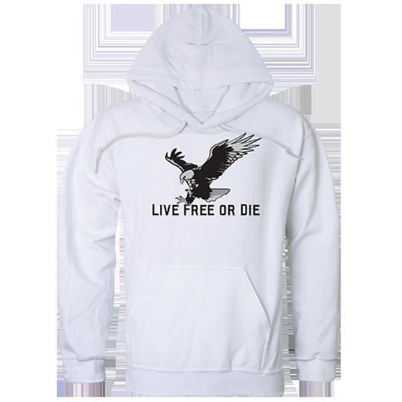 Rapid Dominance  Live Free Graphic Pullover Sweatshirt, White - Small