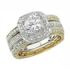 Marissa Wedding Ring Set for Women 3pc Two Tone Plated Engagement + Band Ginger Lyne Collection