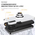 thumbnail image 6 of for iPhone XR Case, 360° Rotatable Ring Holder Kickstand Dual Layer Military-Grade Drop Tested Protection Support Car Holder Mount Magnetic Absorbing Bumper Phone Case, Silver, 6 of 7