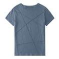 thumbnail image 7 of Womens Summer Tops Cute Shirts for Women Trendy T Shirts Women Long Athletic Top Short Sleeve Tees for V Neck Shirt Dressy Womens Long Sleeve T Thick Sleeved Striped on Clearance Blue L, 7 of 7