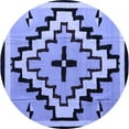 thumbnail image 1 of Ahgly Company Indoor Round Southwestern Blue Country Area Rugs, 3' Round, 1 of 4