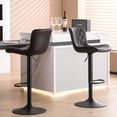 thumbnail image 5 of Kidol&Shellder Bar Stools Set of 2 Brown Adjustable Swivel High Back Counter Stools with Soft Cushion, 5 of 6