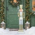 thumbnail image 4 of Costway 4’ Christmas Nutcracker with High Hat & Beautiful Scepter, Uniform & Boots for Yard Gold, 4 of 10