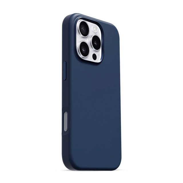 Original Leather With Magsafe Case For iPhone 16 Pro Max 16 Plus Case Wireless Charging Magnetic Cover 16Pro With Box Blue For iPhone 16