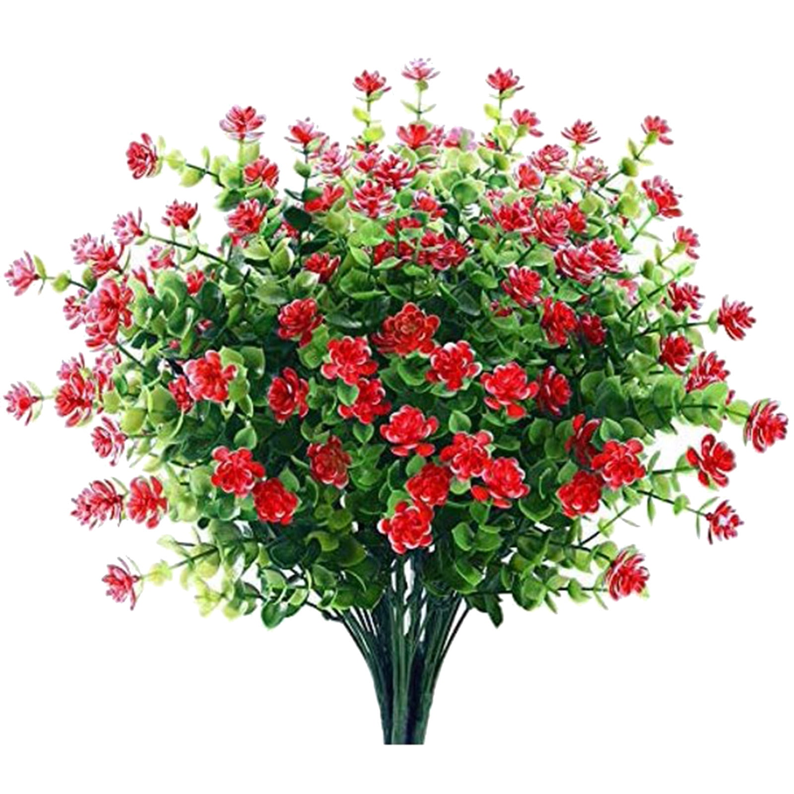20 Bundles Artificial Flowers Outdoor, Faux Fake Flowers Plastic Floral Plants Spring Summer Decoration for for Spring Summer Garden Porch Window Patio Garden Decor, Multicolor