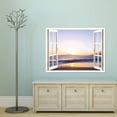 thumbnail image 3 of IDEA4WALL Wall Murals Fake White Window with Sunset Reflect on the Beach Removable Wallpaper Peel and Stick Wall Stickers - 24x32 inches, 3 of 4