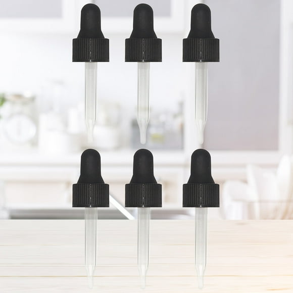 Glass Dropper, 6PCS Straight Tip Calibrated Glass Droppers for Medications or Essential Oils Pipette Dropper for Accurate Easy Dose and Measurement