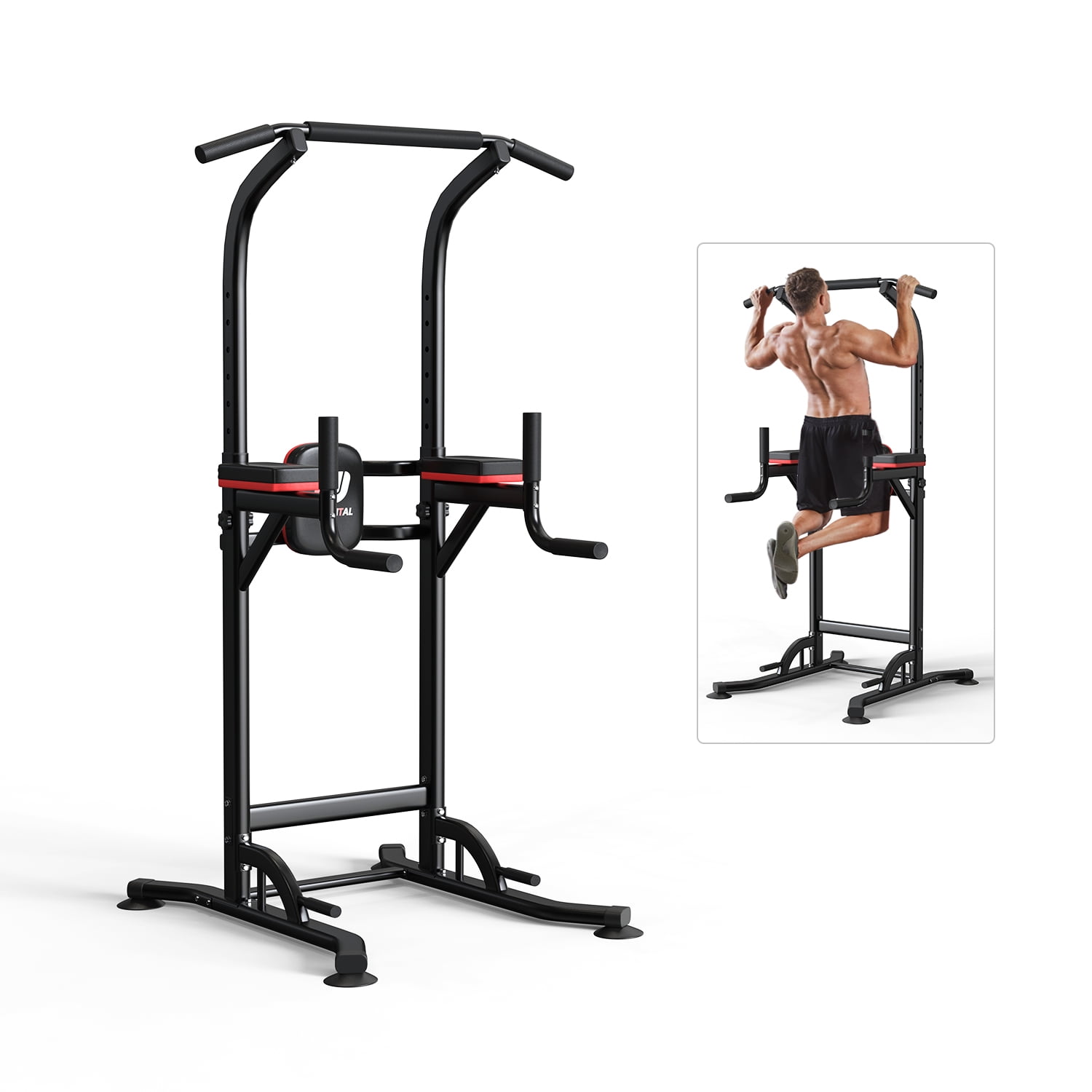 Wesfital Power Tower Dip Station, Pull Up Bar Stand Height Adjustable