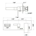 thumbnail image 5 of Wall Mounted Bathroom Bathtub Faucet with Hand Shower, Single Lever Handles Channel Tub Filler with Rough-in Valve, 5 of 5