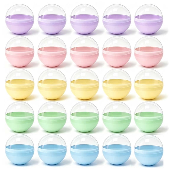 50Pcs 2 Inch Colored Vending Machine Capsules, Colorful Plastic Fillable Prize Balls Bulk, 5 Macaron Colors, Surprise Container for Party Favors, Easter, DIY Stuffer