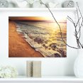 thumbnail image 1 of Vagues en Mousse sur Mer Coucher de Soleil - Impression sur Toile de Plage Moderne, 1 of 3