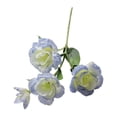 thumbnail image 3 of Flores artificiales de Eustoma 4 tallos | Arreglo floral de simulación de seda realista | Pétalos de alta simulación multibrazo | Para la decoración de bodas en la oficina en casa | 28.35 pulgadas, 3 of 7