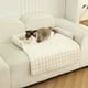 thumbnail image 5 of Pet Sofa Cushion | Plush Dog Cat Sleeping Nest | Solid Color Pet Bed | Raised Back Support | Non-Slip Washable Furniture Protector | 75x75cm | Beige Gray Khaki Green | 1 Pack, 5 of 6