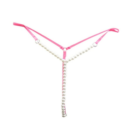 Thongs for Women Watermelon Red Lace Thongs Beaded Thong Open Crotch Panties Naughty One Size