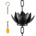 thumbnail image 6 of (2 pack) Cooltop 8.5 ft Rain Chain with 12 Lotus Cups for Gutters Outdoor Decor, Decorative ,Adjustable,Black, 6 of 12