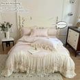thumbnail image 4 of Embroidered Lace  Style Bedding Set, 3pcs with Duvet Cover and Pillowcases (No Filling Included), 4 of 7