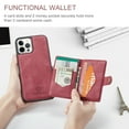 thumbnail image 6 of For iPhone 13 Pro Max Case 5G, Wallet with Detachable Magnetic Card Pockets,fit Car Mount, 2 in 1 Durable PU Leather Money Card Sleeve Kickstand Shockproof Protection Back Flip Cover - Red, 6 of 18