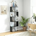 thumbnail image 2 of HOMCOM Geometric Bookcase, 5-Tier S Shaped Bookshelf, Black and White, 2 of 10