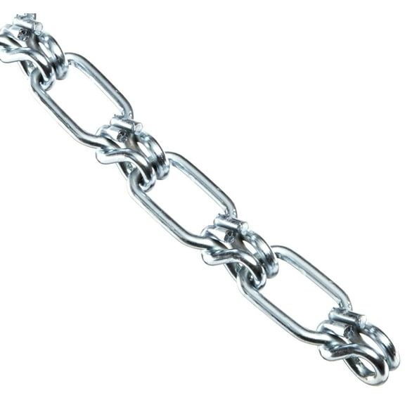 Campbell Low-Carbon Steel Lock Link Chain, Zinc Plated - 3/0, 50 ft, 405 lb Load