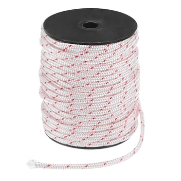 Uxcell Recoil Starter Rope Pull Cord 0.16 inch 30m Nylon Pull Cord for Chainsaw  Brush Cutter White Red