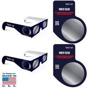 VisiSolar Solar Eclipse Glasses and Smartphone Photo Lens Combo - 2 Pack  Nasa Approved 2024 CE ISO Certified