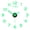 Green, variant on Fimosne Nordic Style Wall Clock with Lasers Engraving 3D Digital Display Silent Sweep Movement Easy Installation Number Clock Room Decor