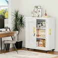 thumbnail image 2 of Erosoei Modern Metal Accent Storage Cabinet with Doors and 2 Adjustable Shelves, 2 of 7