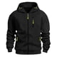 thumbnail image 4 of pstuiky Camisas para hombre de manga larga, Sudadera con capucha y bolsillo con cremallera y cordón para hombre, deportiva, informal, de manga larga, de color liso y a la moda top de hombre l, 4 of 4