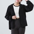 thumbnail image 7 of Women's Lightweight Hooded Jacket Long Sleeve Zip Up Breathable Solid Color Outerwear with Pockets Black XXL, 7 of 7