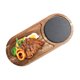 thumbnail image 3 of Tabla Para Servir Carne, Bandeja Para Servir De Madera Multiusos, Plato Para Servir Ovalado Fácil De Limpiar Con Piedra De Pizarra Para El Hogar, Cocina, Restaurante Moyic HA014336-00, 3 of 6