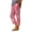 Hot Pink, variant on Linen Cropped Pants for Women Casual Wide Leg Plaid Capris with Pockets Elastic Waist Lounge Trousers Sky Blue, S