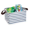 InterDesign Collapsible Riley Medium Storage Bin, Blue/White