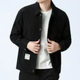 thumbnail image 4 of LIIPEE Men Shirts Casual Solid Color Long Sleeve Lapel Button Down Shirt Male Fashion Texture Loose Fit Versatile Tops Comfortable Breathable Soft Daily Shirts,Black,XXXXL, 4 of 7