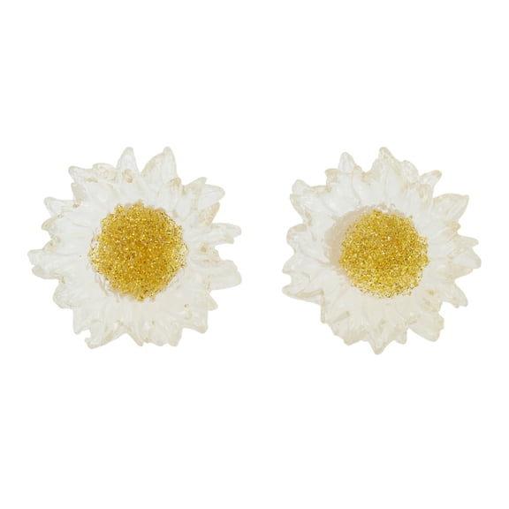 Unique Bargains 1 Pair Shoelace Charms Sunflower Fashion Shoe Accessories Clear Gold Tone